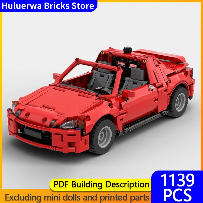 

Speed Hypercar Model MOC Building Bricks CR-X Del Sol Red Hypercar Modular Technology Gifts Holiday Assemble Children Toys Suit