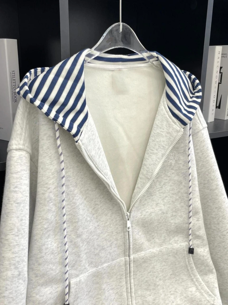 Japanese Y2K Harajuku Hot Girl Casual Striped Hoodie Autumn/Winter Women's cardigan Loose Commuting Trendy Tops emo