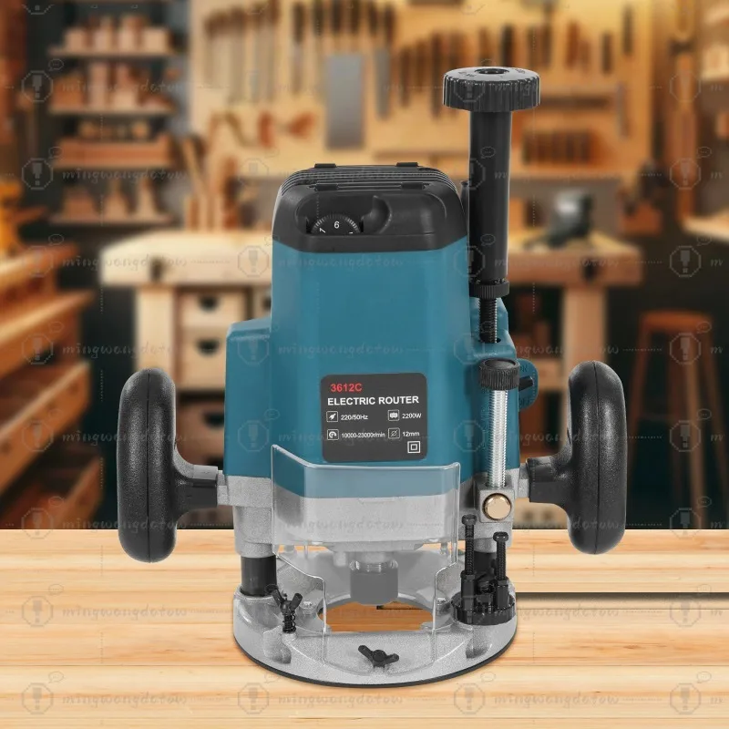 2200W 220V 6-Speed Woodworking Edge Trimming Machine With 15 Milling Cutters Trimmer Router Tool 6 Variable Speeds Wood Trimmer