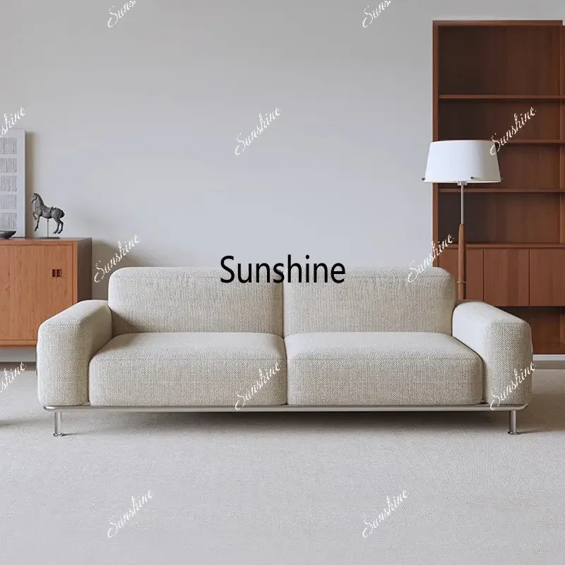 

YDesign, high-footed stainless steel small apartment living room three-person fabric sofa