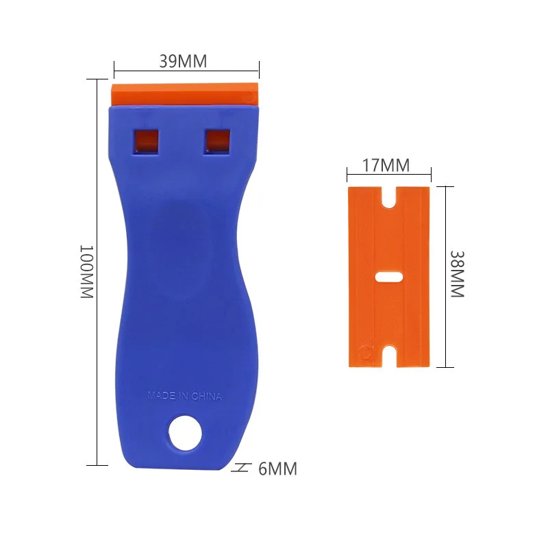 Screen degumming spatula Car film Blue plastic Cleaning knife Small scraper