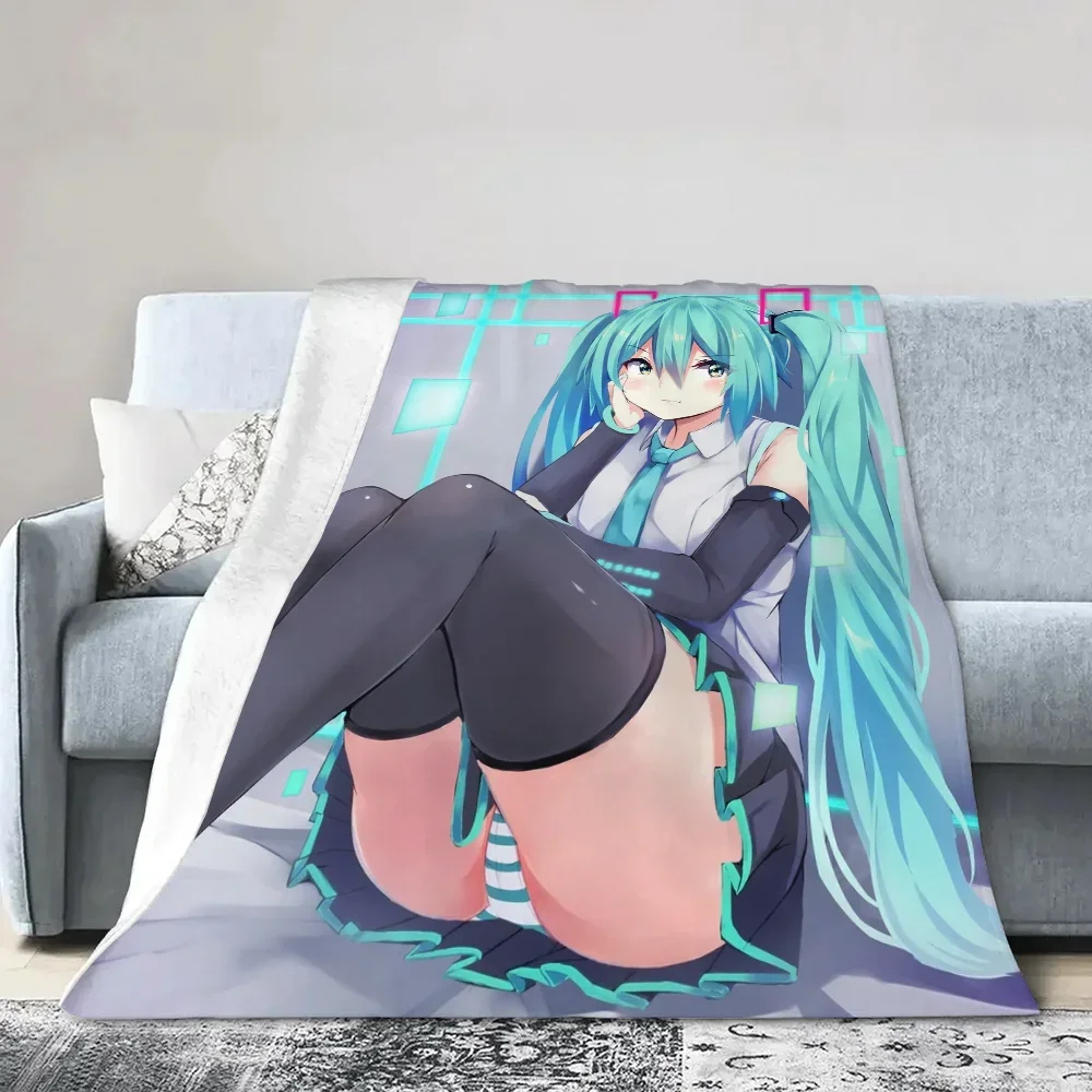 Microfiber Bedding Hatsune M-Miku Children's Blanket Bed Sofa Throw Blanket Fluffy Luxury Throw Blankets Characters Soft Nap Fur