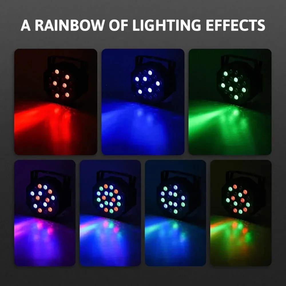 Effect Lighting , 8 Pcs 18x3W RGB Par Can Lights Package with Remote Controller Sound Activated Stage LED Stage Lights DMX