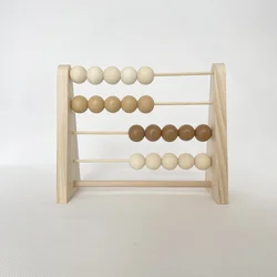 Ábaco de madera nórdica para decoración de escritorio de habitación de niños, juguete educativo de matemáticas de Aprendizaje Temprano de bebé, decoración de guardería de madera Natural