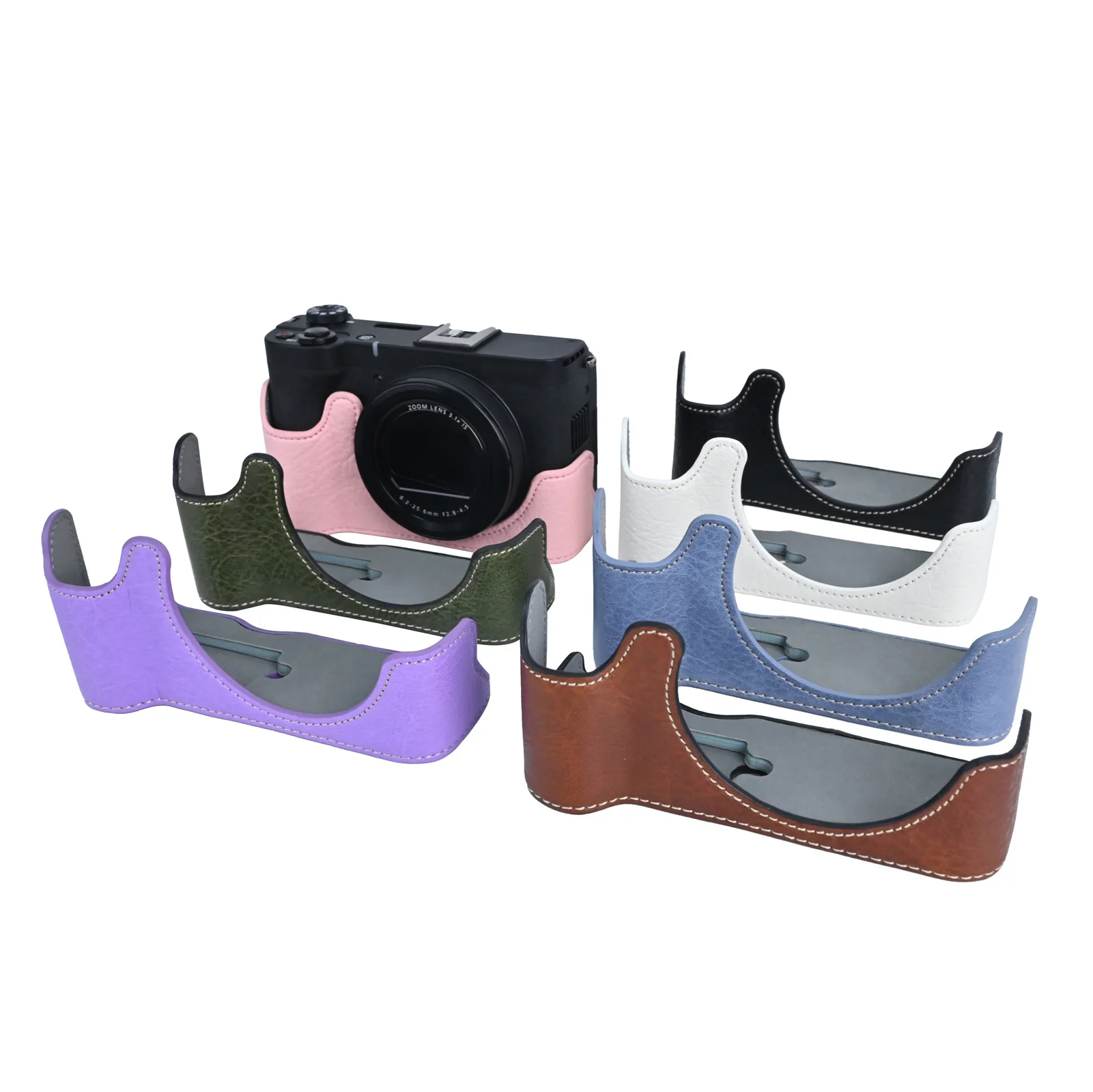 Leather Half Case for Canon PowerShot V1 Camera Protector Grip