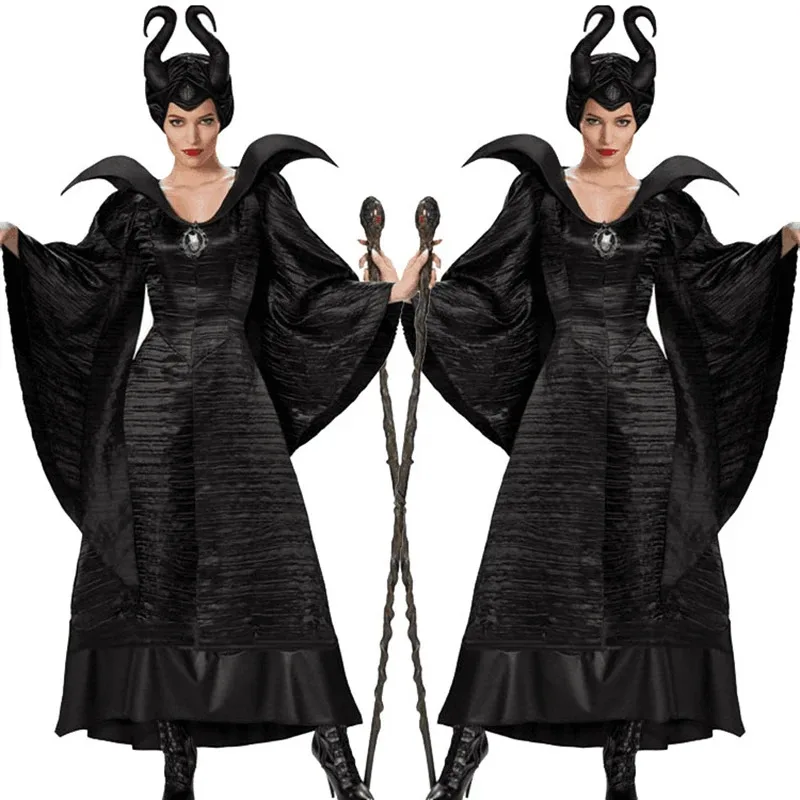 Vampire Halloween Costumes Sexy Black Witch Wizard Cosplay Adult Beauty Women Evil Dress Masquerade Carnival Party Mujer Outfit
