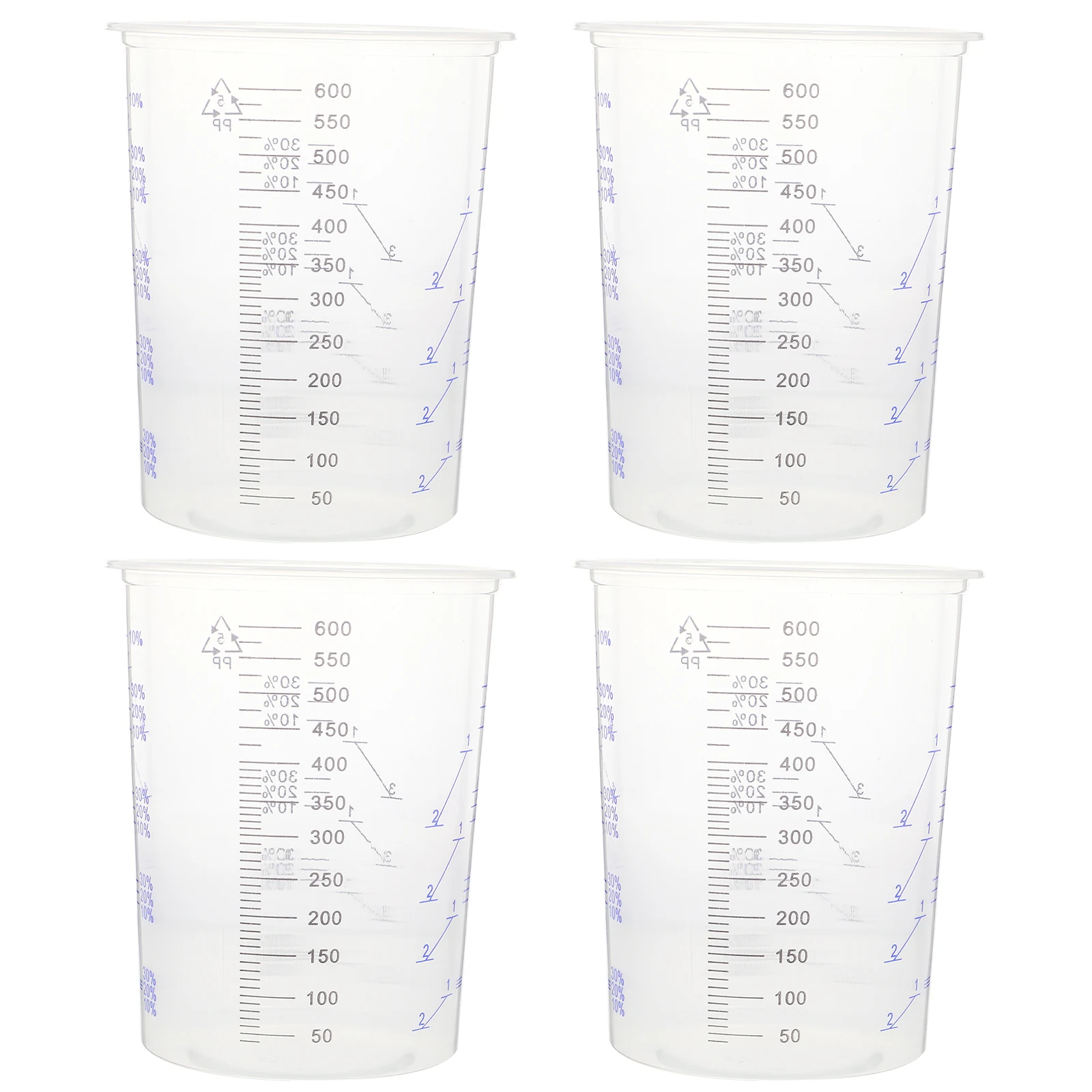 

4pcs 100ml Paint Scale Cup Plastic Cup PP Plastic Measuring Cups Thick Wall Kitchen Gadgets Solution Storage