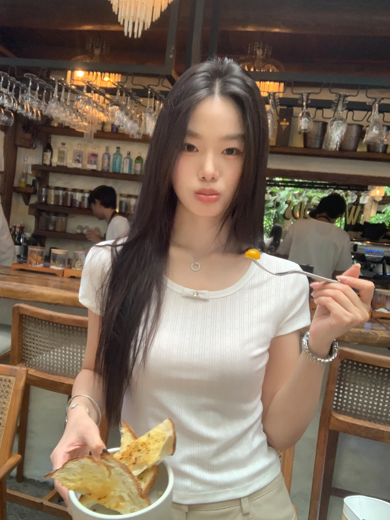 Pusumede Mint Bean Knitted Short Sleeve T-Shirt Women's Slim Fit round Neck Casual Style Cotton Polyester Summer Top