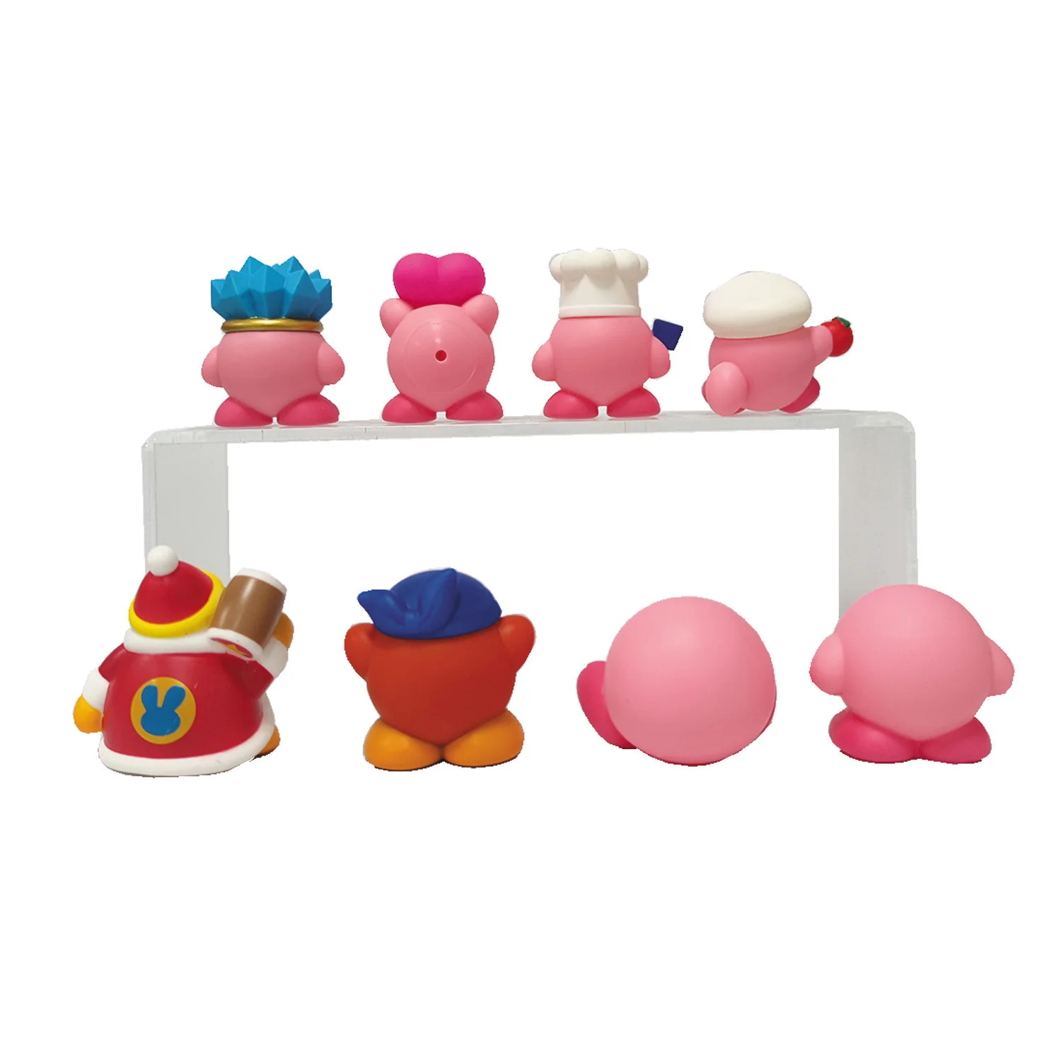 Bandai 8pcs/set Q Version Anime Kirby Action Figures 2nd Generation Figurines Car Decoration Doll Model Kids Toys Fans Gifts