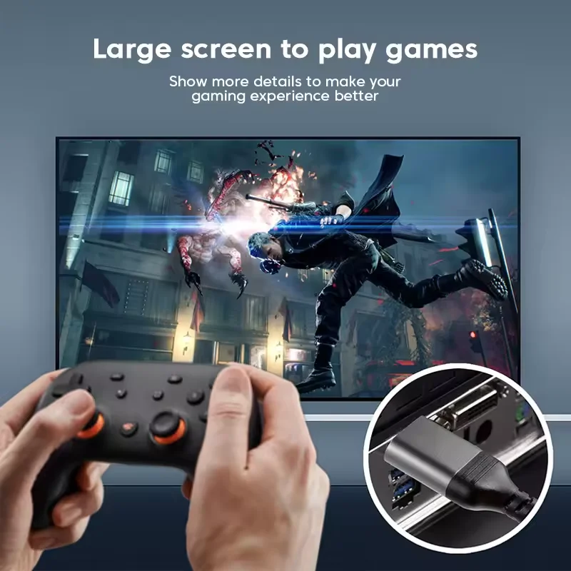 HDMI 2.1 Adapter Cable For TV Box Monitor PS4 Laptop Video Cord High Speed HDR UHD 8K 60HZ 4K 120HZ 1M 2M 3M 5M 7M Video Cable