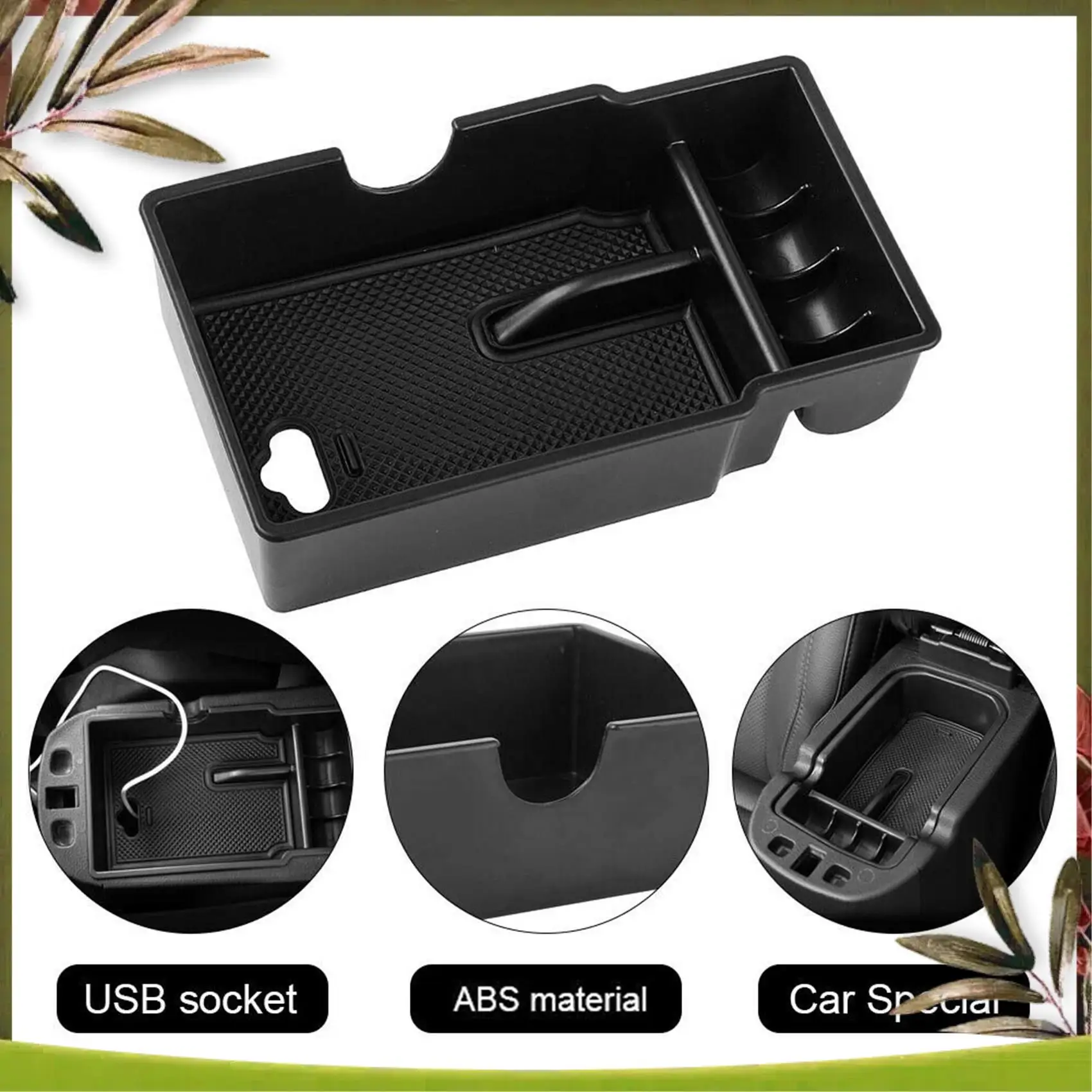 

AB98-Car Center Console Storage Organizer Armrest Box Fit For Jeep Renegade Container Stowing Glove Box Interior Accessories