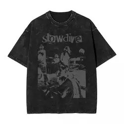 Slowdive Washed T Shirts Streetwear Hip Hop Vintage T-Shirts Music Tees Tops for Men Women Short Sleeve Harajuku Printed