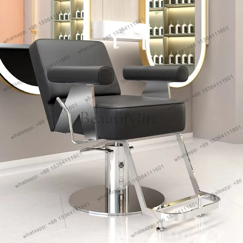 

Beauty Aesthetic Barber Chair Leg Rest Trendy Comfortable Ergonomic Salon Chairdesign Swivel Silla Barberia Salon Furniture