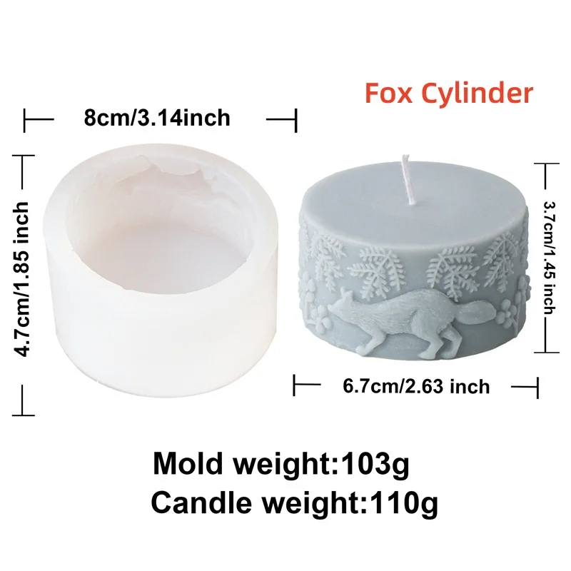 Embossed Starry Sphere Pillar Forest Fox with Flower Silicone Candle Mold DIY Relief Life Tree Egg Flying Crane Ball Resin Tool