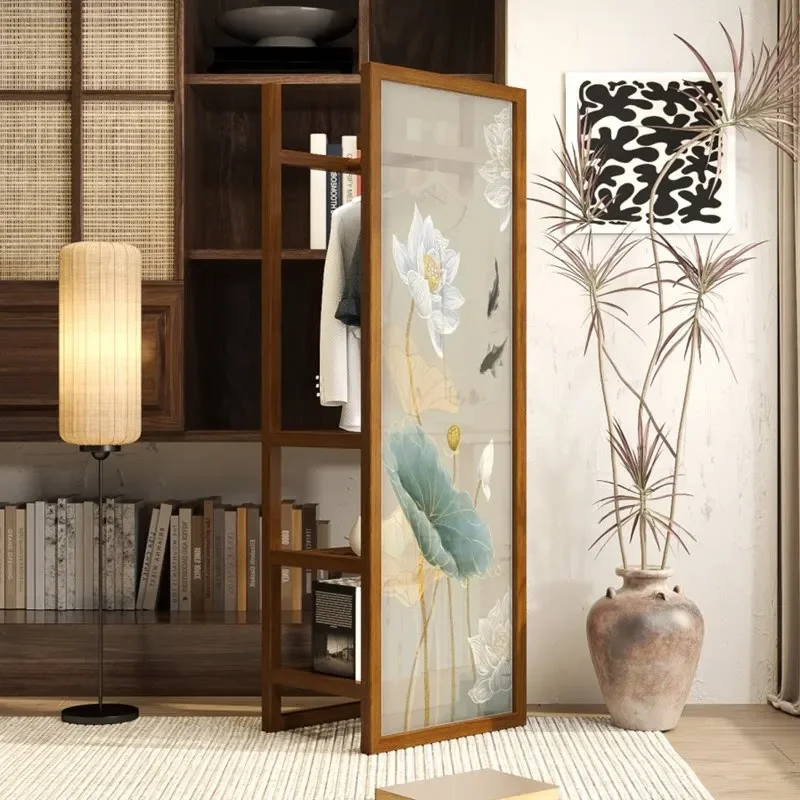 for Screen Hanging Hanger Partition Solid Wood Simple Living Room Bedroom Porch Blocking Rack Entry Door Home Decor
