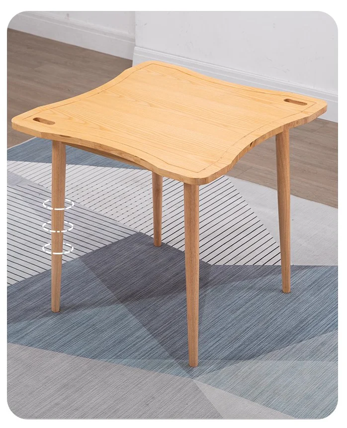 طاولة طعام متعددة الوظائف من الخشب الطبيعي مكونة من 4 مقاعد وطاولات مربعة حديثة لمنزل الرضاعة المسنين #4