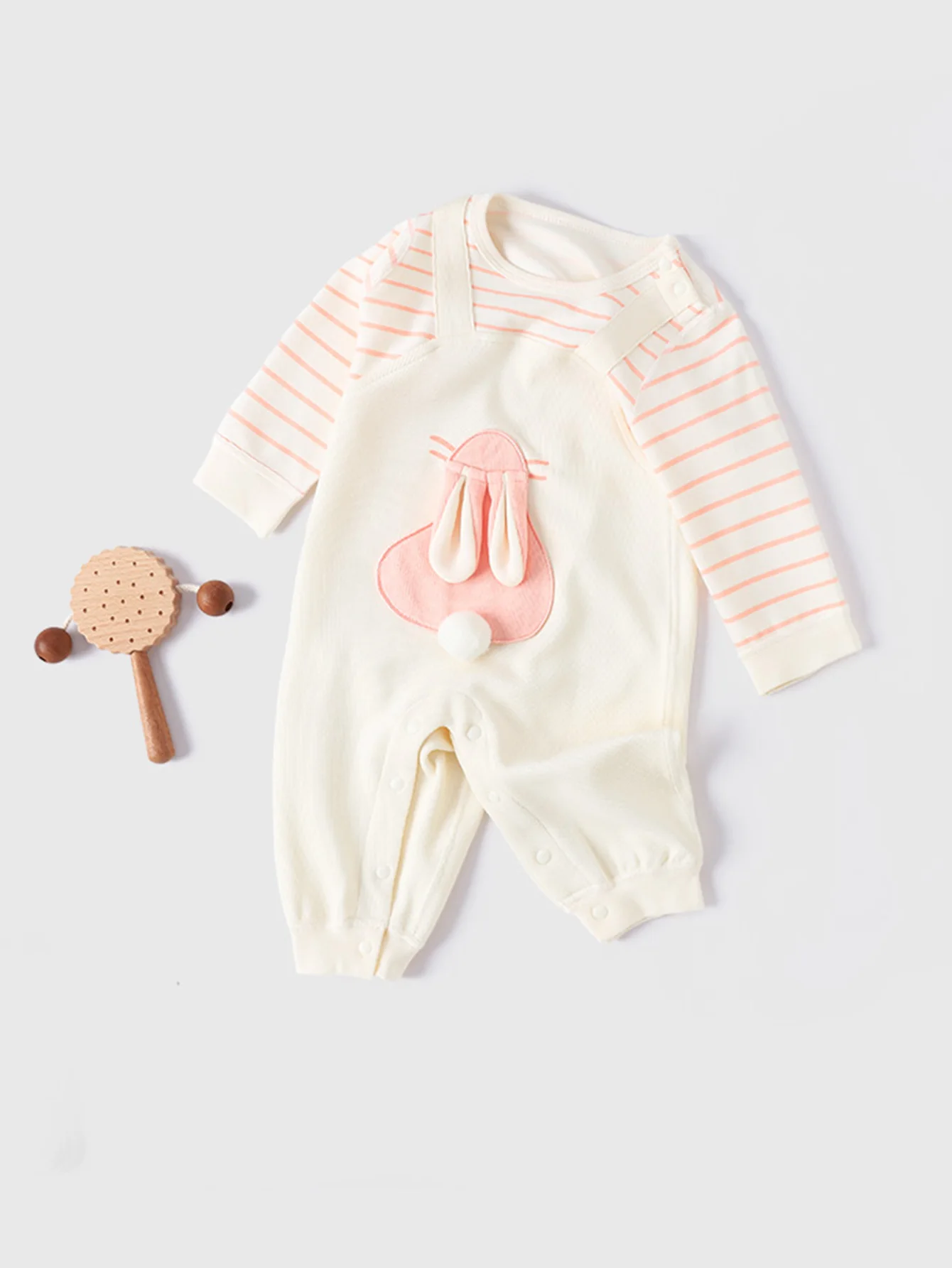 

Baby Girl Spring and Autum 2025 New Style 0-1 Year Old Baby Super Cute Princess Cute Rabbit Outing Crawling Clothes Long-Sleeved Jumpsuit