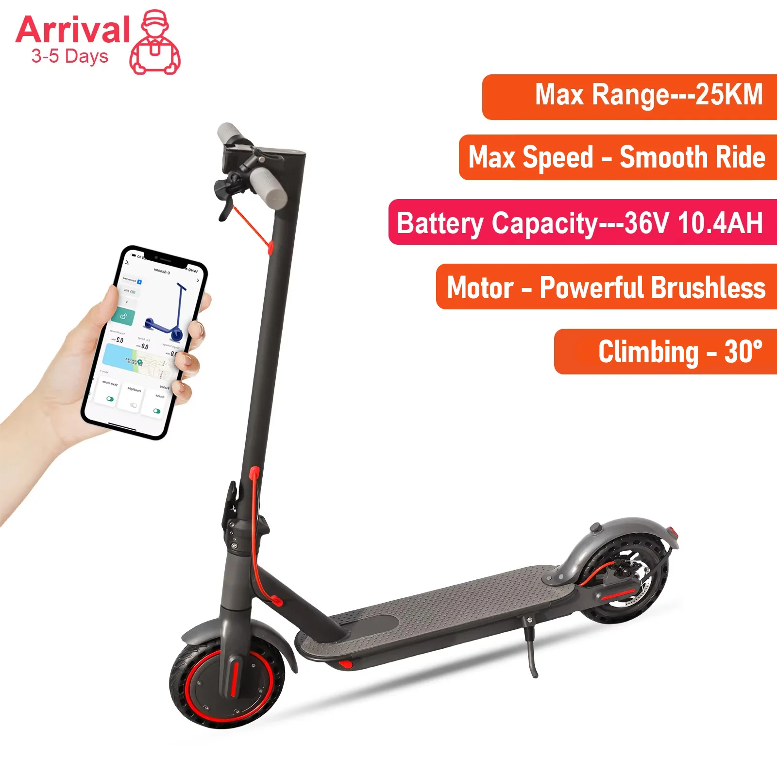 JUICEASE 365TUYA Elektrische Scooter Krachtige Motor 36V 10.4Ah Grote Capaciteit Batterij 35KM Lange Actieradius Slimme APP 8.5Inch Dubbele Rem Opvouwbare Commuter Escooter