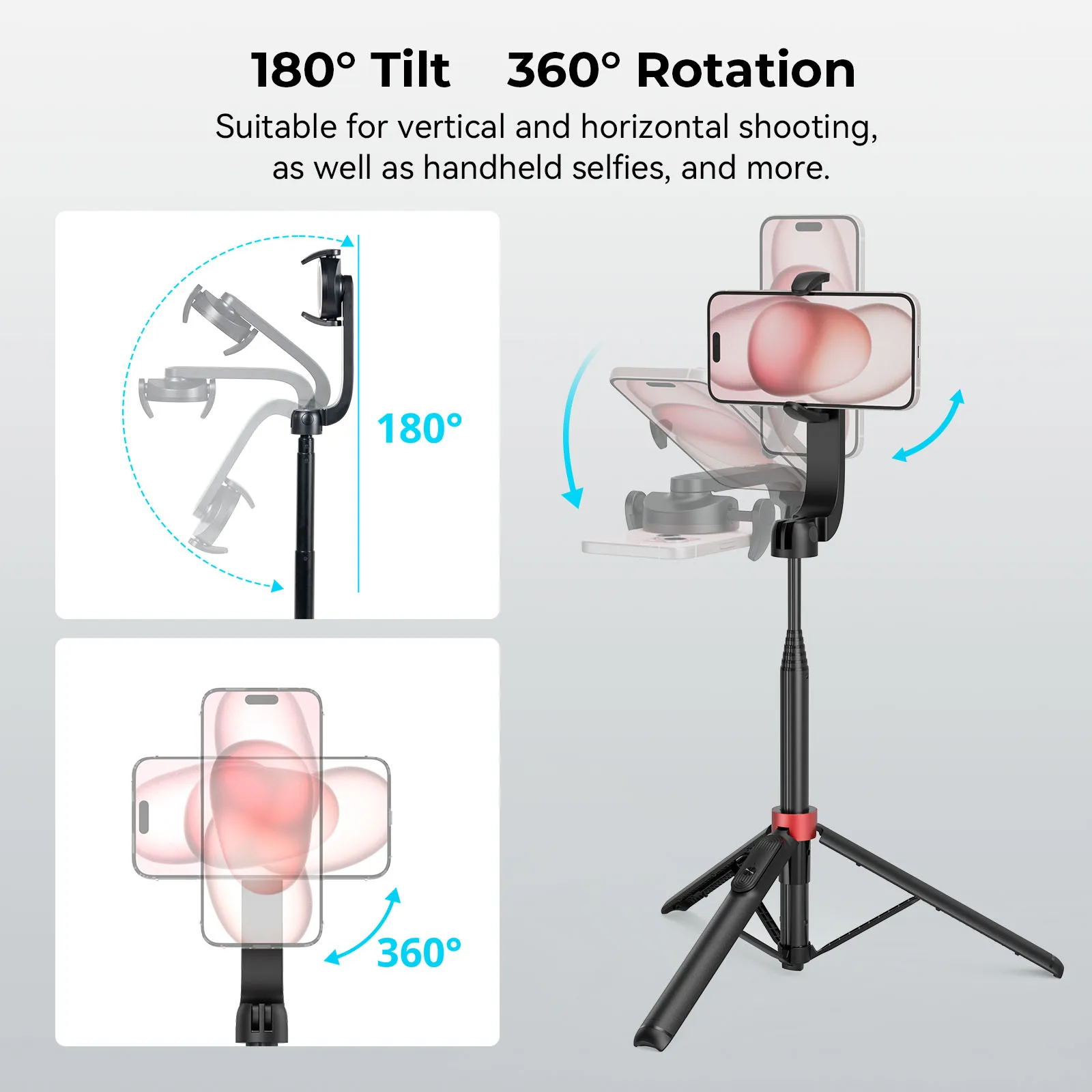 Suporte de tripé de telefone magnético SmallRig com controle remoto, vara selfie portátil, Magsafe para iPhone 12 13 14 15-4731, ST-25 Pro