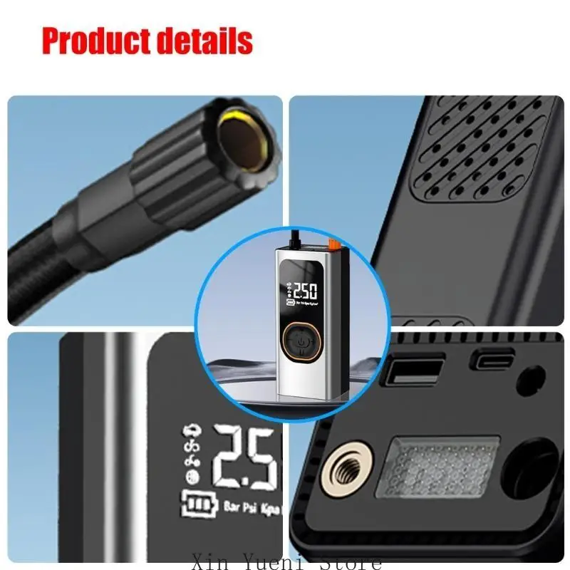 

High Efficiency Vehicle Starting Device Digital Tire Inflator Electric Air Compressor Pump for Accurate Pressure Control