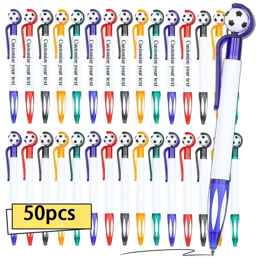 50 Football-Shaped Ballpoint Pens - Smooth Writing, Durable Plastic Material, Ideal for Office and School Use, Perfect Christmas Gift for Fans, School Supplies, Fun Design, Smooth Writing Pens