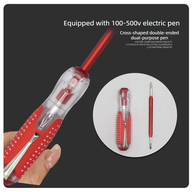 9-Piece Electrician Screwdriver Set Insulated High Voltage Resistant Tools with Voltage Tester in Cloth Bag