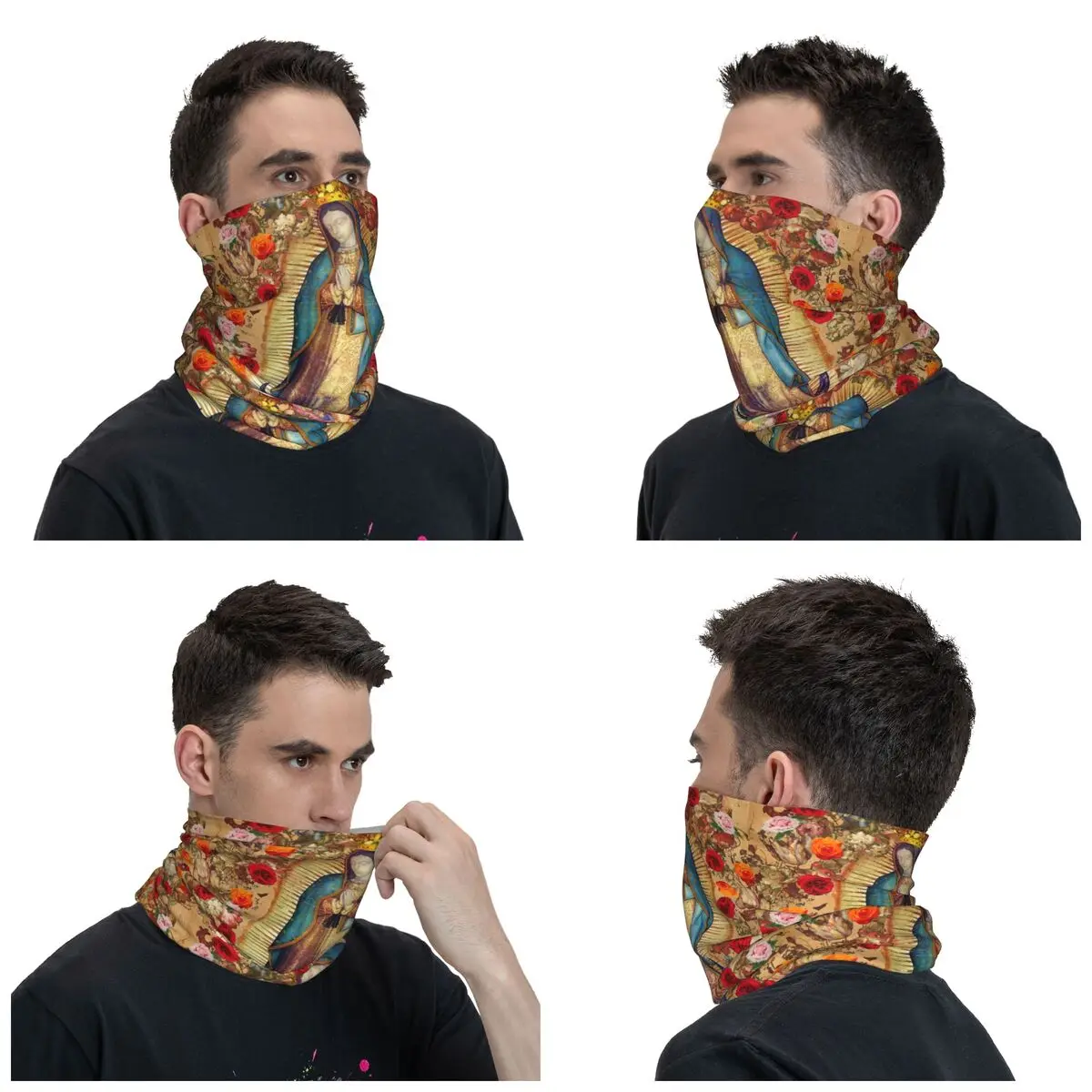 Our Lady Of Guadalupe Virgin Mary Bandana Neck Gaiter Ski Running Men Women Wrap Scarf Catholic Mexico Poster Balaclava Warmer