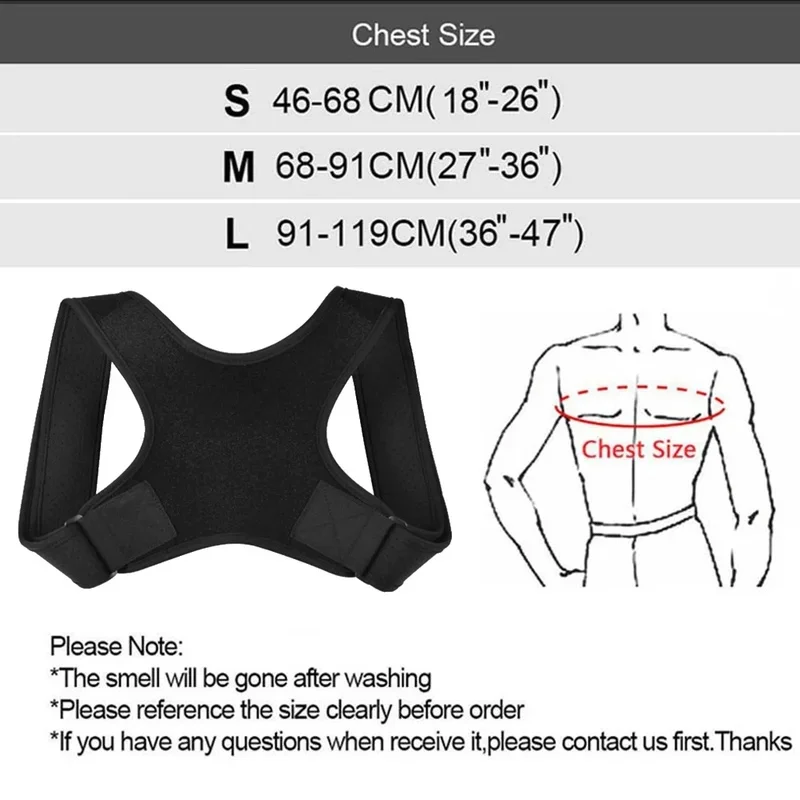 Adjustable Shoulder Back Brace Posture Corrector Women Men Compression Upper Back Brace Pain Relief Scoliosis Shoulder Belt view 6