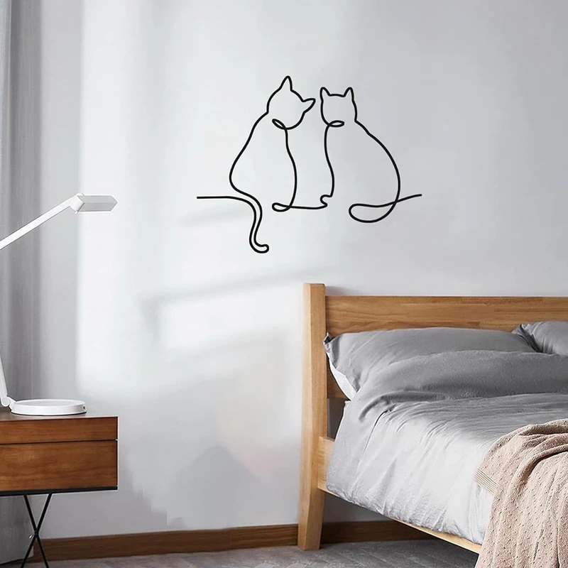 Metal Cat-Wall Decor, Cat-Wall Art, Metal Wall Art , Minimalist Room & Living Room Wall Decor