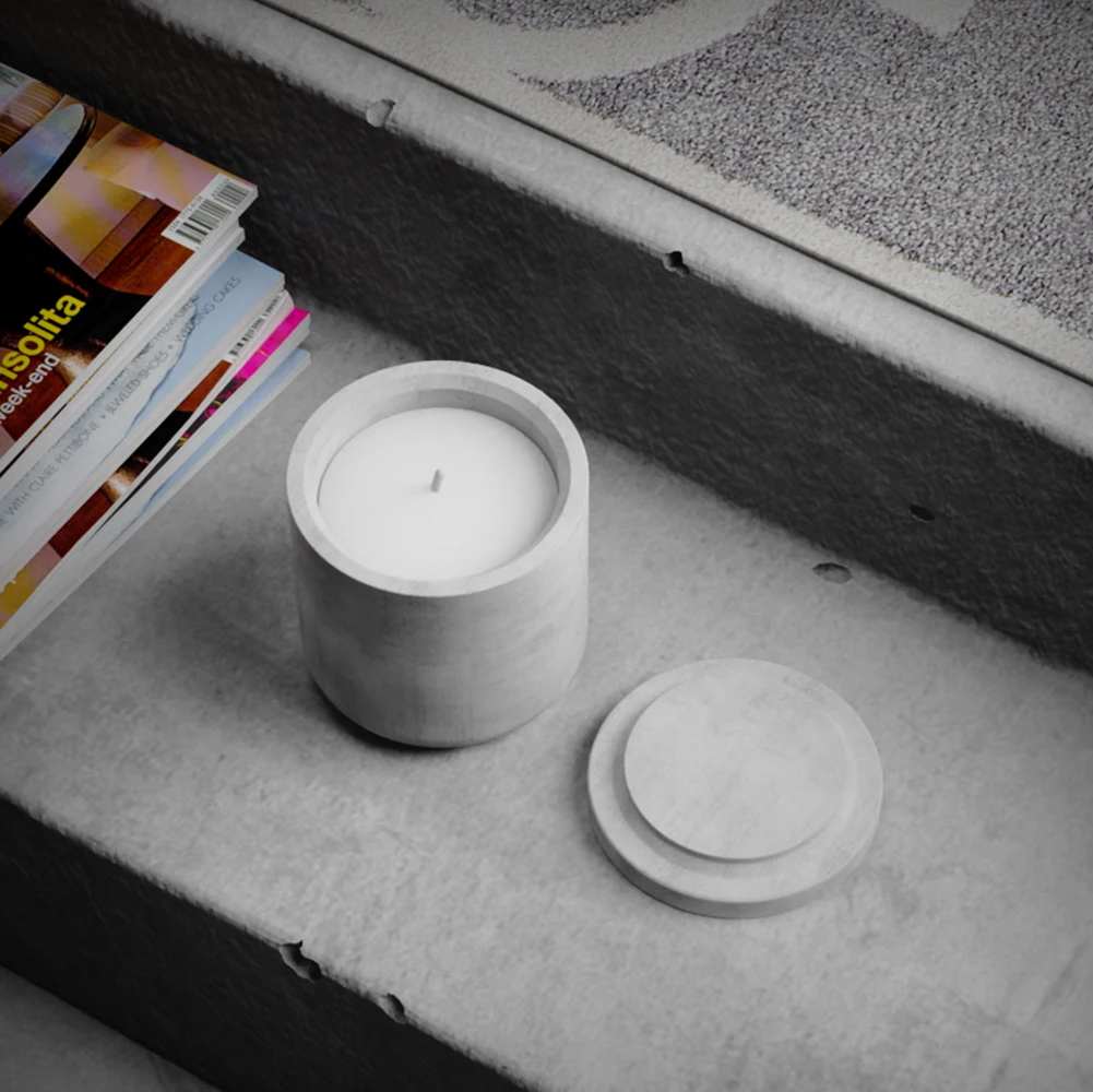 DIY Candle Cup Storage Box Cement Mold Crystal Epoxy Storage Box Silicone Mold Handmade Round Candle jar Mold