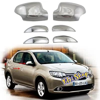 Cubierta de espejo cromado ABS para coche, accesorios de retrovisor, embellecedor de puerta, para Renault Logan II Symbol III, 2012, 2013, 2014, 2015, 2016