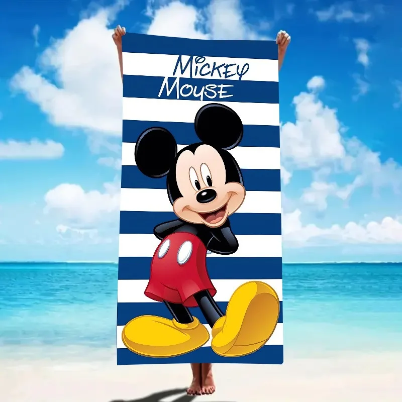 

Disney Mickey Mouse Striped Beach Towel: Fun in the Sun! Suitable for towels, bath towels, beach towels, gifts