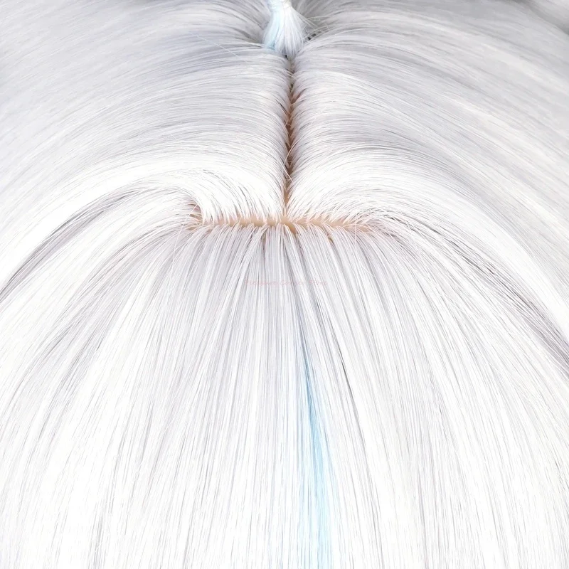 Genshin Impact Focalors Cosplay Wig Long Silver White Blue Wig Cosplay Anime Cosplay Wigs Heat Resistant Furina Focalors Wigs