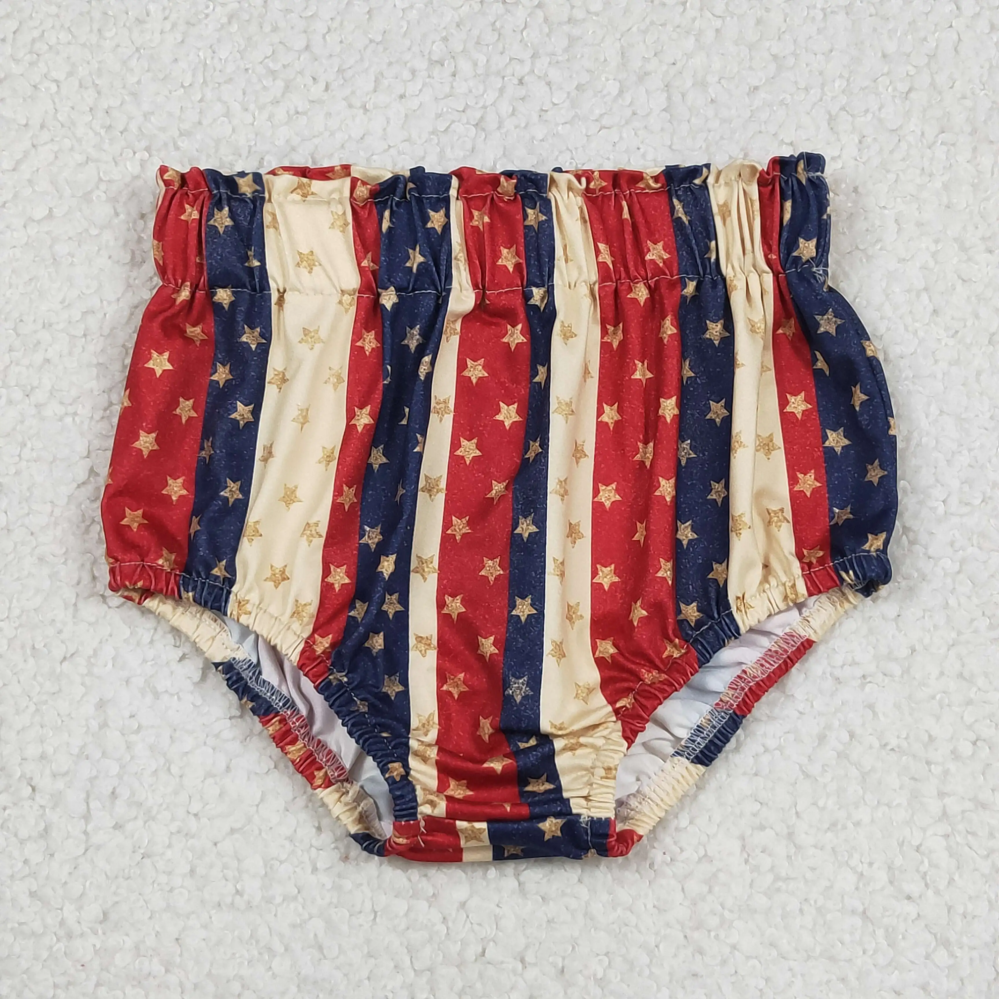 Wholesale Baby Boy Girl Bottoms Bubble Shorts 4th of July Clothing Kids Wear Children Toddler Elastic Stars Stripes Clothes
