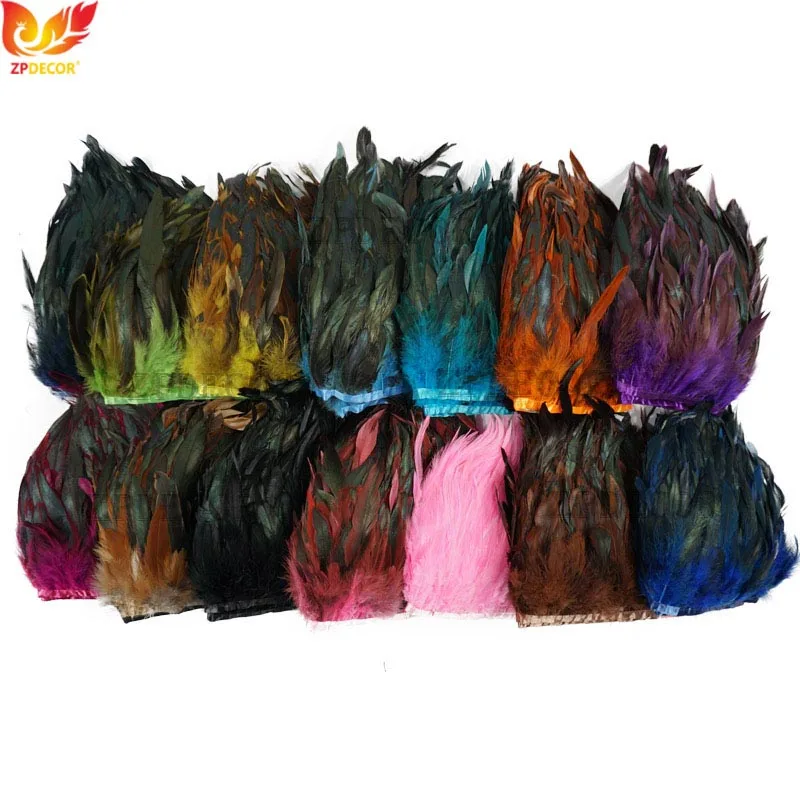 

ZPDECOR Петух Шlappen Feathers Trim 10-15 см, упаковка из 10 ярдов для поделок своими руками
