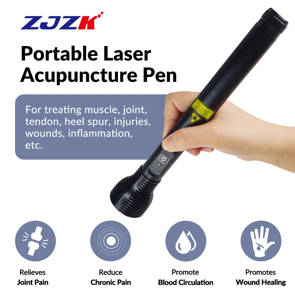 Бесплатная доставка ZJZK 600 мВт Лазерная акупунктурная ручка терапия для всего тела Массажное физиотерапевтическое оборудование