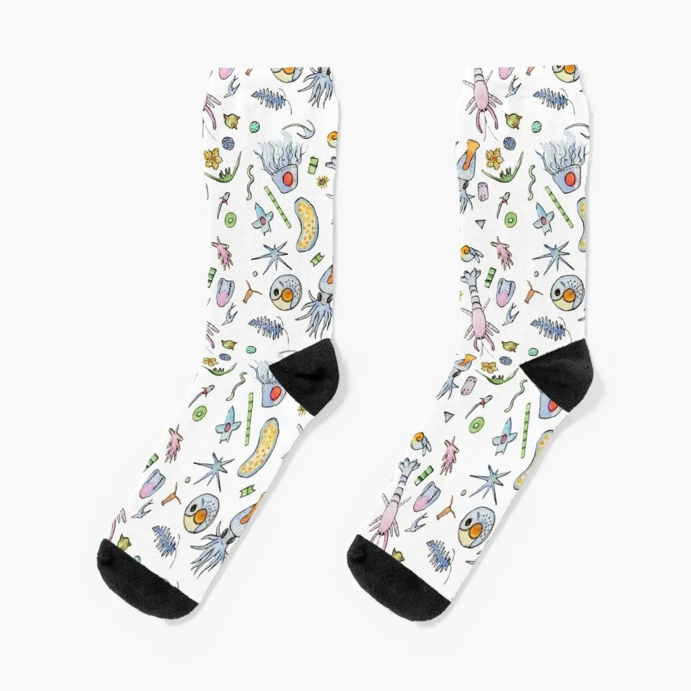 Pastel Ocean Plankton in Watercolor Socks set Soccer Women's Socks Men's