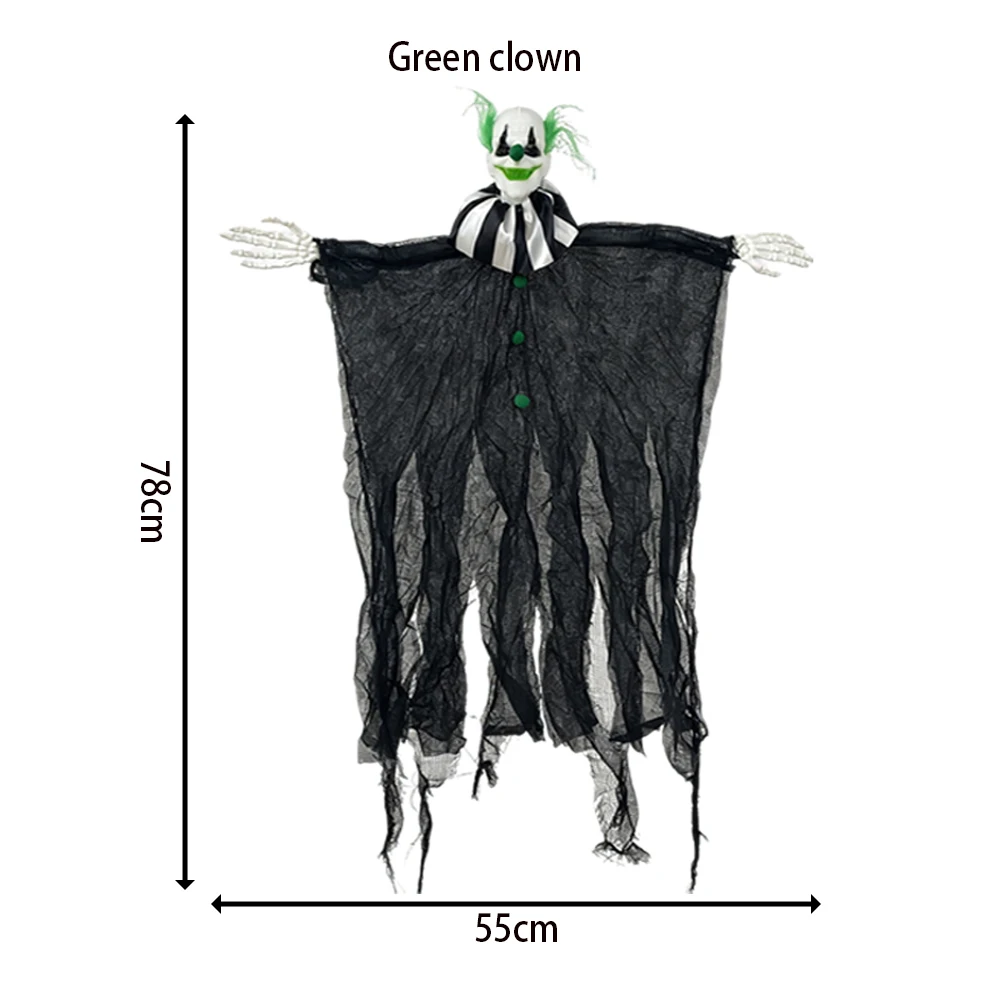 Halloween-Skelett-Clown-Dekoration, Atmosphären-Requisiten, Geist mit gruseligem schwebendem Geisterornament für Party, Zuhause, Innen- und Außenbereich, Gärten – Detail 9