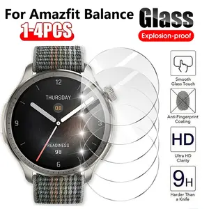 Bilashmart 1 4 Tempered Glass Film Amazfit Balance Screen Protector HD Protective Glass Amazfit Balance Anti Scratch Glass Film