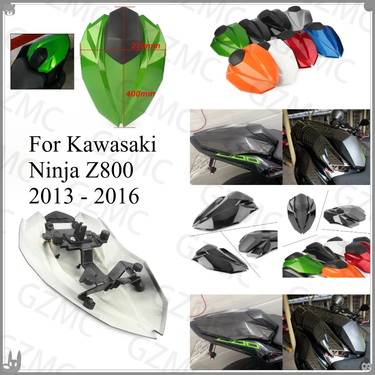

Задний чехол на заднее сиденье для Kawasaki Ninja Z800 2013-2016 мотоцикла, задний пассажирский капот, задняя крышка сиденья, обтекатель, часть 2014 2015