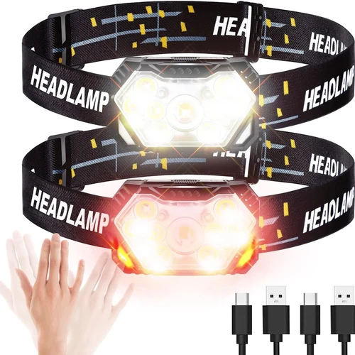 9 Led 강한 빛 헤드 램프 USB 충전식 모션 센서 헤드 라이트 휴대용 낚시 캠핑 야외 헤드 램프 작업 손전등 