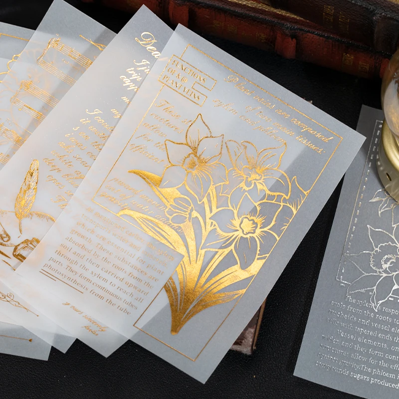 Bronzing Phrase Scrapbooking Material Paper Vintage Small Talk Sticker Junk Journal Planner Stationery DIY Scrapbooking Decor