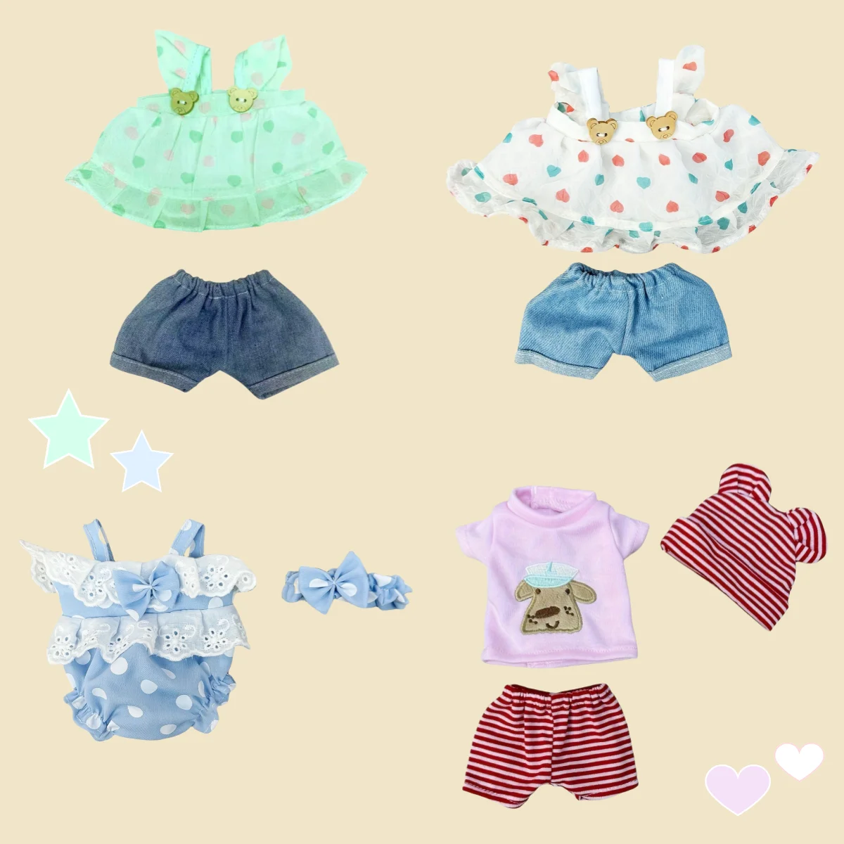 

1 Set Including 4 Outfits Reborn Doll Clothes Fits 10Inch Bebe Newborn Dolls Soft Touch High Quality Ideal Gift for Youngsters