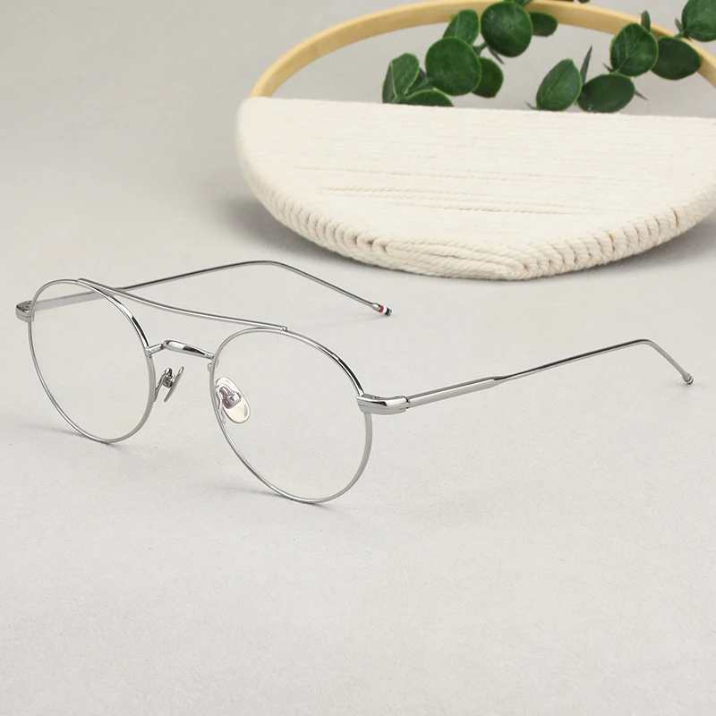 

Retro Titanium Double-beam Round Spectacle Frame TBX101 Fashion Pilot Women's Glasses Frames New 2025 Men Glasses Frames Korean