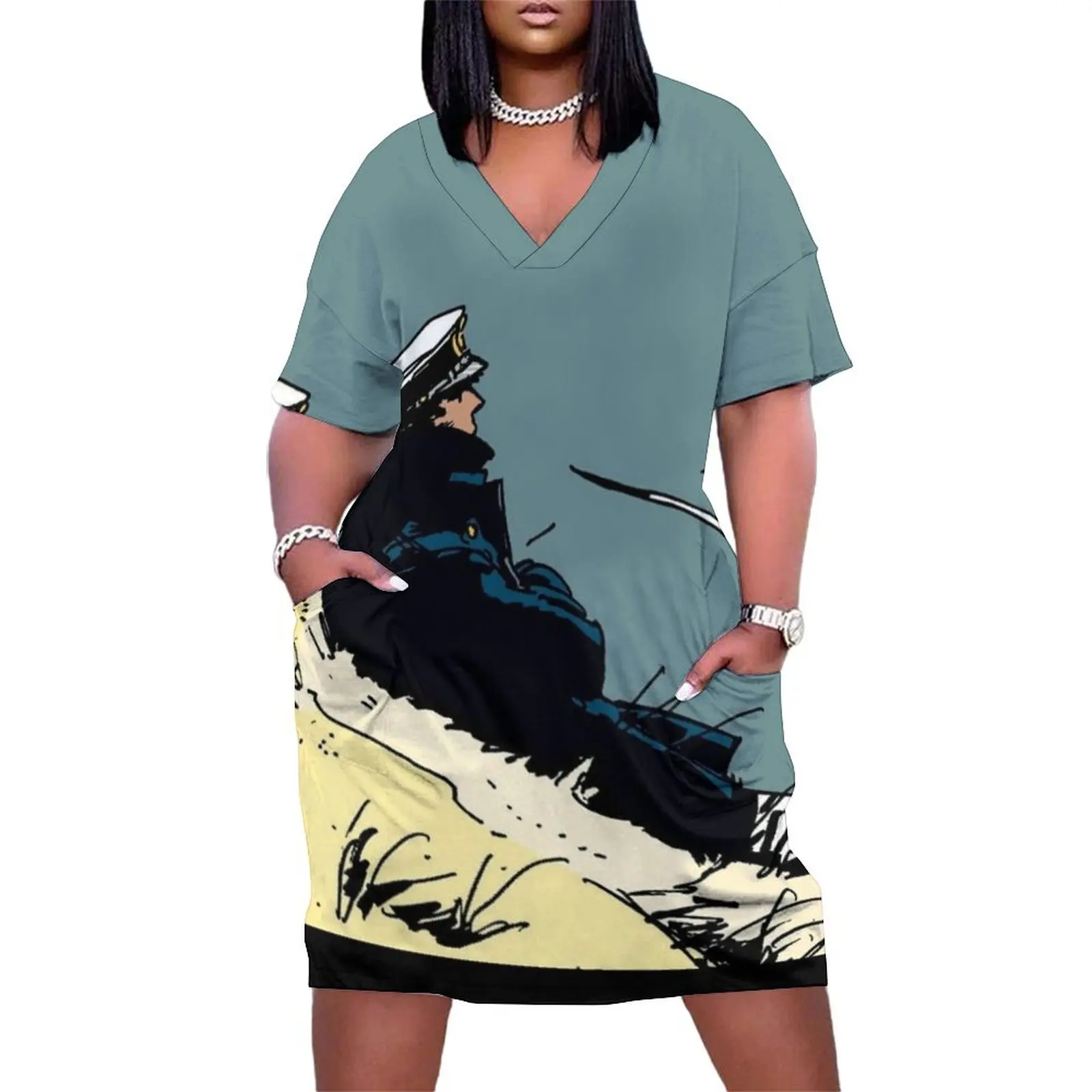 

With Birds Loose Pocket Dress dress women's elegant loose dresses