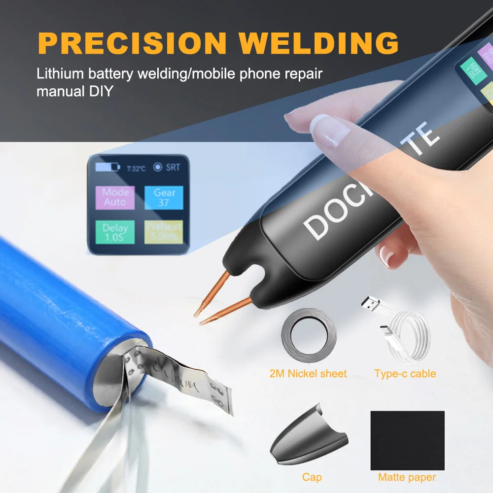 

Hot Sell Small 11/99 Gears Welding Machine 1.3 Inch LCD Display Handheld 18650 Lithium Battery High Power Spot Welding