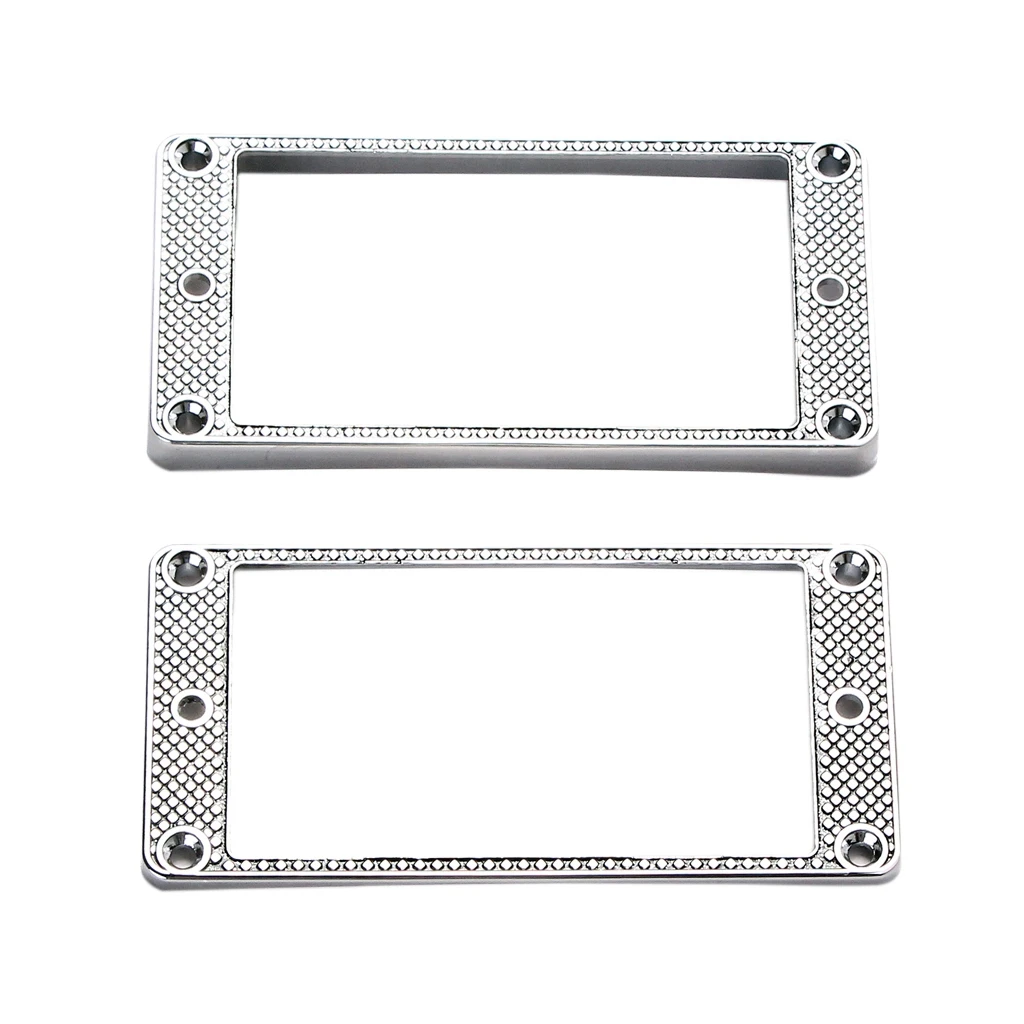 SLQZT 2Pcs Humbucker Pickup Ring Metal Curved Bottom Frame for LP Parts