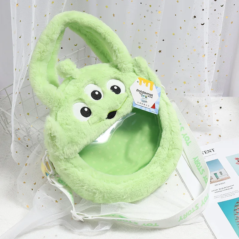 MINISO Genuine Disney Alien Circular Messenger Bag Cartoon Plush Doll Transparent Shoulder Bag Bag for Women  Messenger Bag