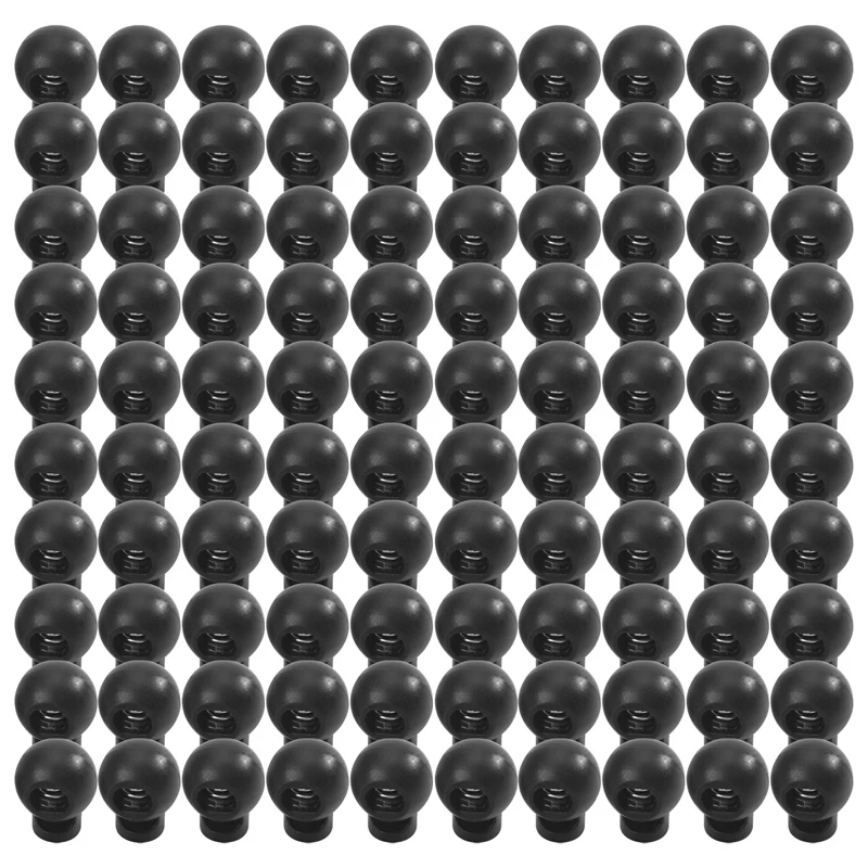 AA58 100 Piece Cord Stopper DIY Black Plastic Connector Cord Lock Stopper Switch Cover