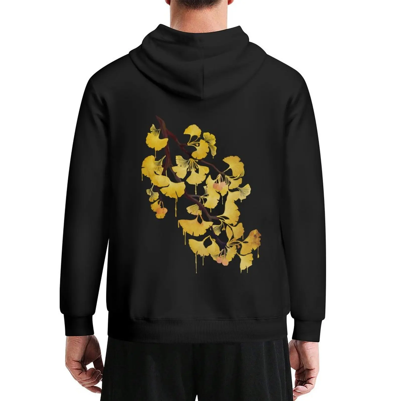 

O Ginkgo in Yellow Hoodie hooded shirt autumn jacket men autumn new products mens clothes anime hoodie